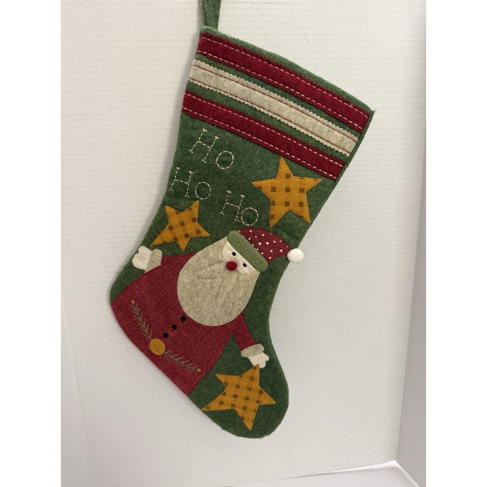 Hobby Lobby  Holiday  Christmas Stocking  Decor Santa Appliqué, And‎ Embroidery